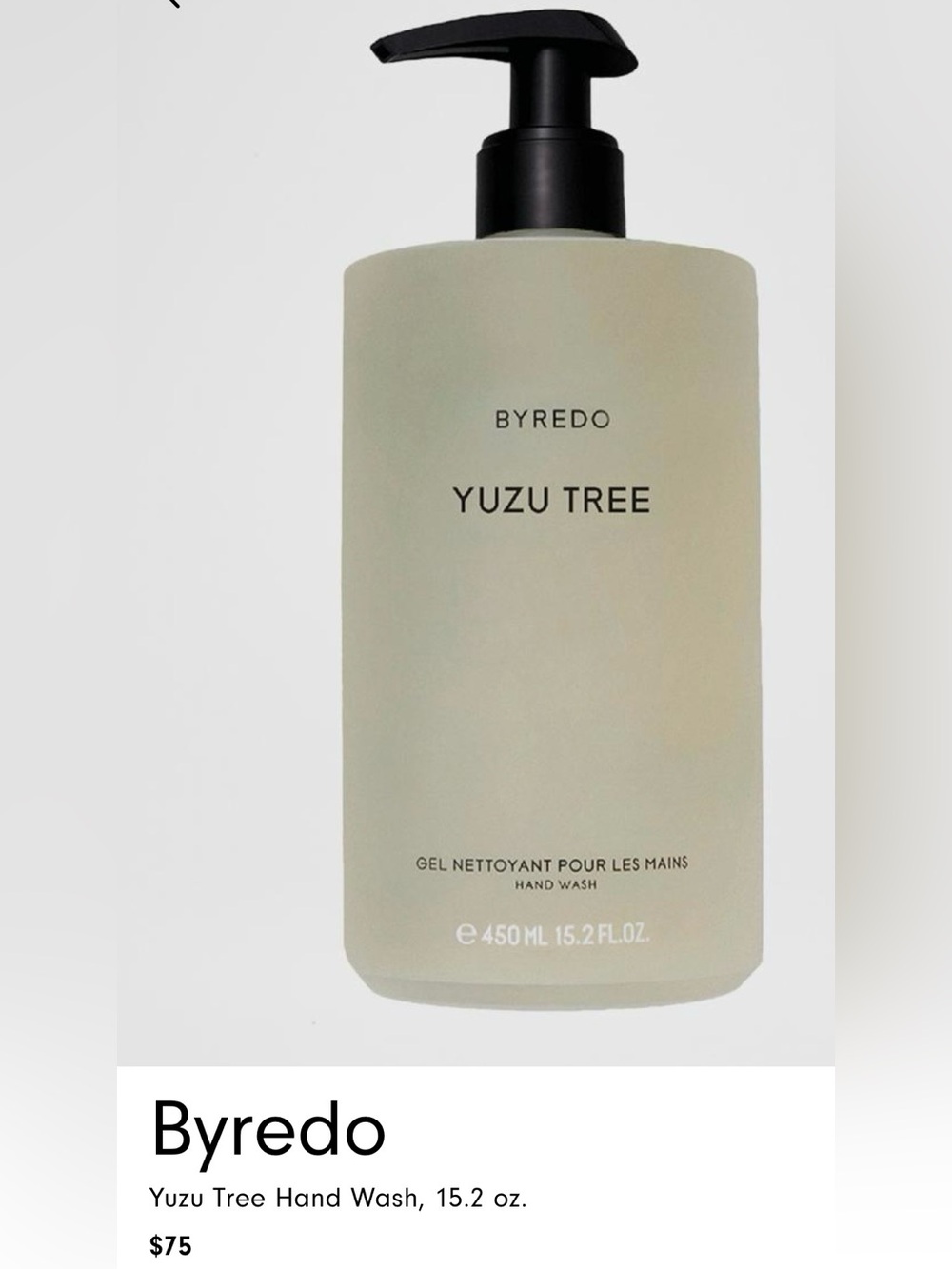 Byredo Yuzu Tree Hand Wash - Cream